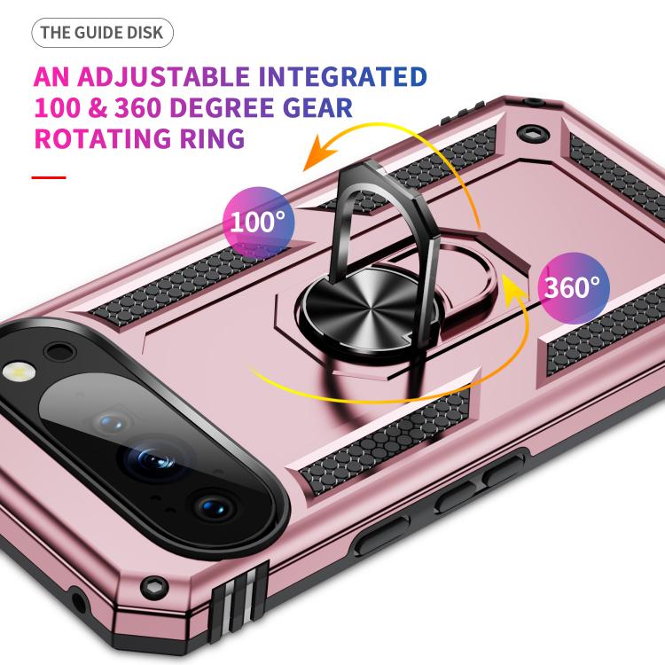 For Google Pixel 10 Pro Shockproof TPU + PC Phone Case with Holder(Rose Gold) - Google Cases by buy2fix | Online Shopping UK | buy2fix