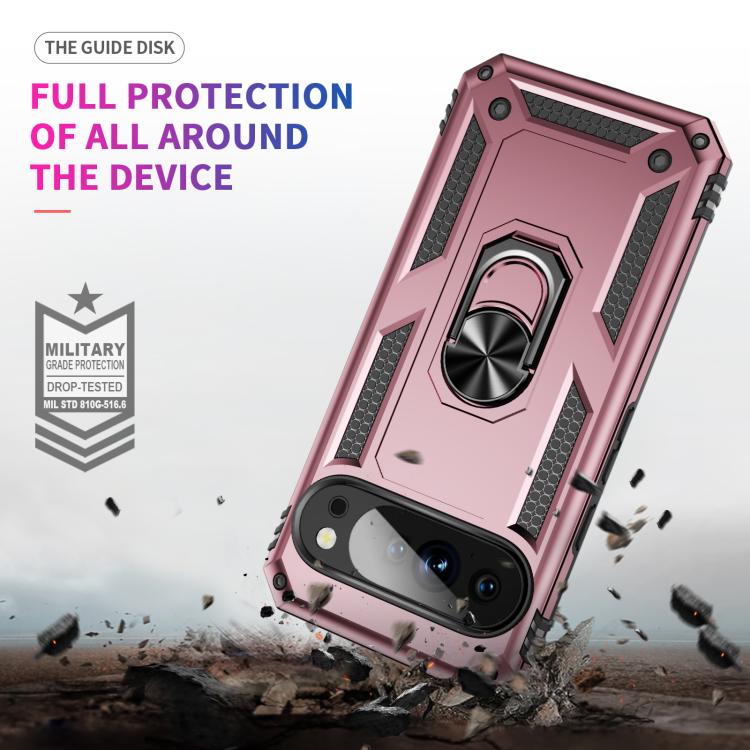 For Google Pixel 10 Pro Shockproof TPU + PC Phone Case with Holder(Rose Gold) - Google Cases by buy2fix | Online Shopping UK | buy2fix
