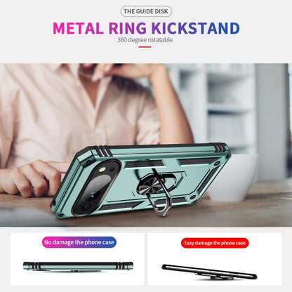 For Google Pixel 10 Pro Shockproof TPU + PC Phone Case with Holder(Dark Green) - Google Cases by buy2fix | Online Shopping UK | buy2fix