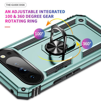 For Google Pixel 10 Pro Shockproof TPU + PC Phone Case with Holder(Dark Green) - Google Cases by buy2fix | Online Shopping UK | buy2fix