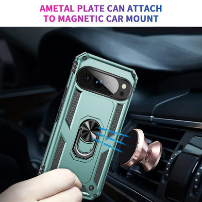 For Google Pixel 10 Pro Shockproof TPU + PC Phone Case with Holder(Dark Green) - Google Cases by buy2fix | Online Shopping UK | buy2fix
