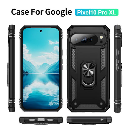 For Google Pixel 10 Pro XL Shockproof TPU + PC Phone Case with Holder(Black) - Google Cases by buy2fix | Online Shopping UK | buy2fix
