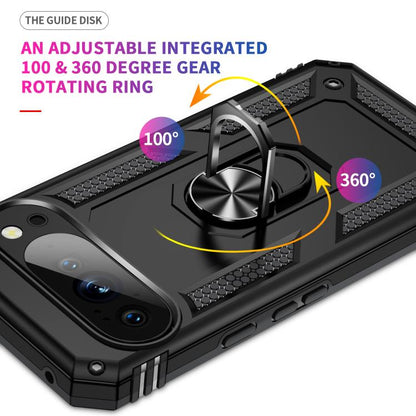 For Google Pixel 10 Pro XL Shockproof TPU + PC Phone Case with Holder(Black) - Google Cases by buy2fix | Online Shopping UK | buy2fix