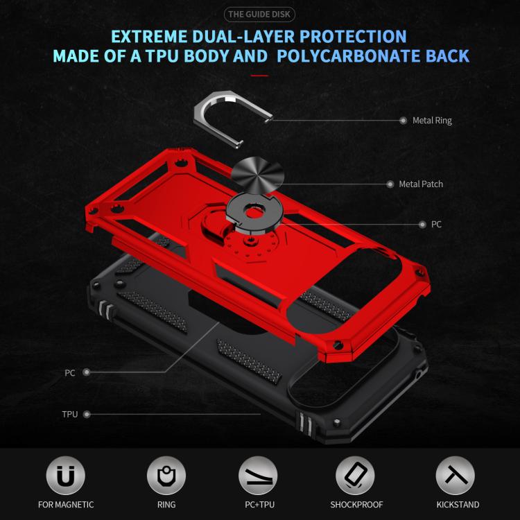 For Google Pixel 10 Pro XL Shockproof TPU + PC Phone Case with Holder(Red) - Google Cases by buy2fix | Online Shopping UK | buy2fix