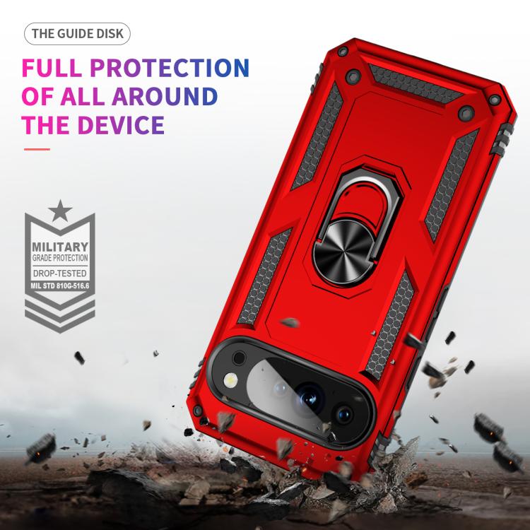 For Google Pixel 10 Pro XL Shockproof TPU + PC Phone Case with Holder(Red) - Google Cases by buy2fix | Online Shopping UK | buy2fix