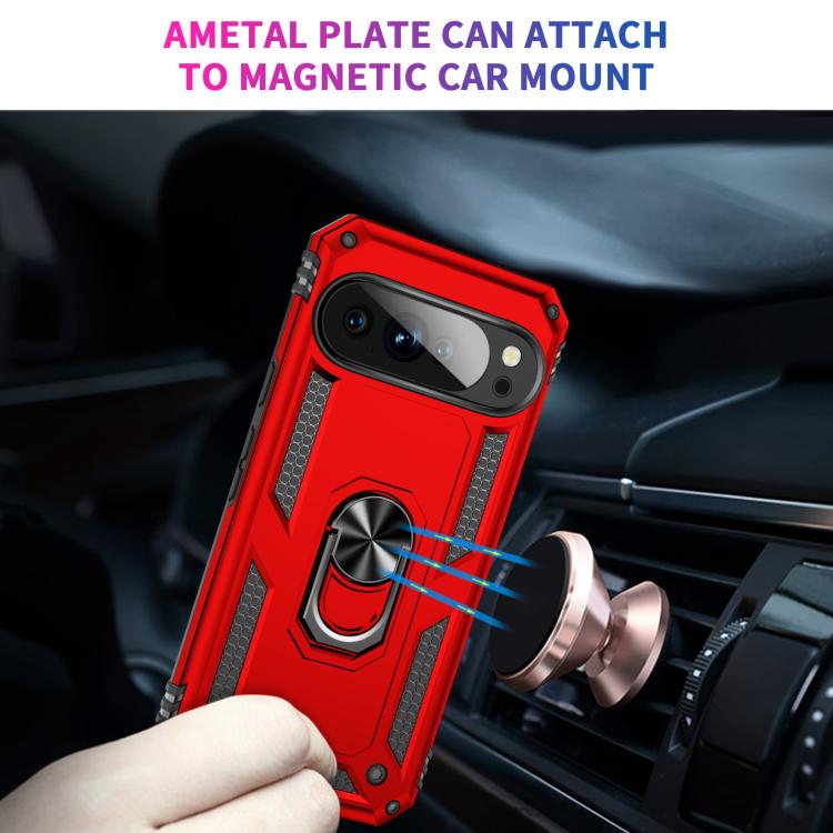 For Google Pixel 10 Pro XL Shockproof TPU + PC Phone Case with Holder(Red) - Google Cases by buy2fix | Online Shopping UK | buy2fix