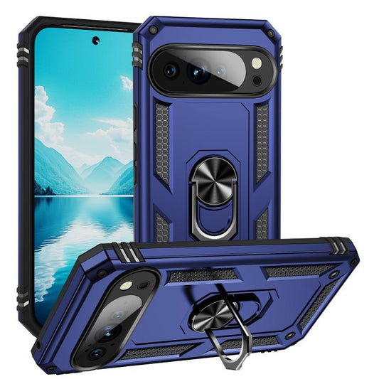 For Google Pixel 10 Pro XL Shockproof TPU + PC Phone Case with Holder(Blue) - Google Cases by buy2fix | Online Shopping UK | buy2fix