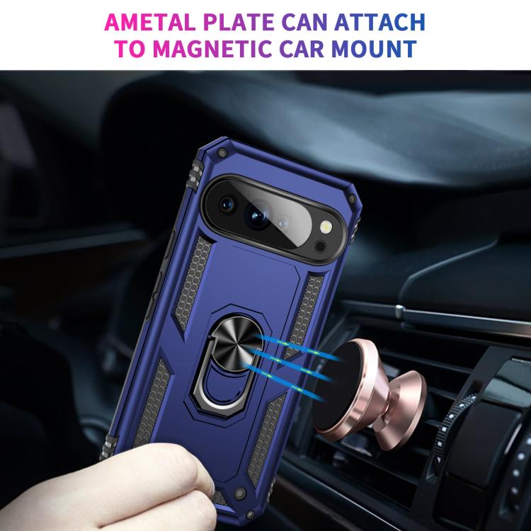 For Google Pixel 10 Pro XL Shockproof TPU + PC Phone Case with Holder(Blue) - Google Cases by buy2fix | Online Shopping UK | buy2fix