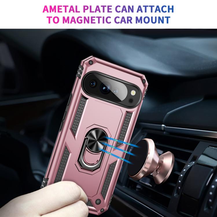 For Google Pixel 10 Pro XL Shockproof TPU + PC Phone Case with Holder(Rose Gold) - Google Cases by buy2fix | Online Shopping UK | buy2fix
