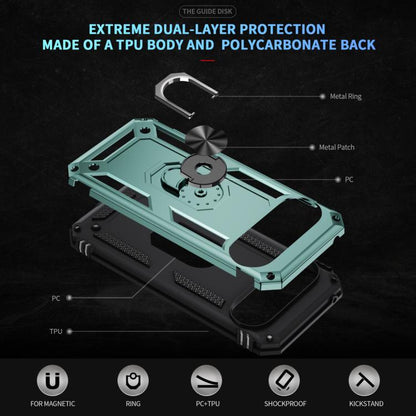 For Google Pixel 10 Pro XL Shockproof TPU + PC Phone Case with Holder(Dark Green) - Google Cases by buy2fix | Online Shopping UK | buy2fix