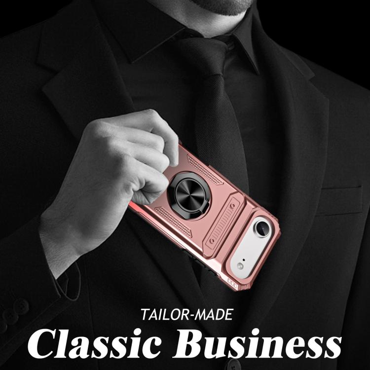 For iPhone Air TPU+PC Shockproof Card Phone Case with Metal Ring Holder(Rose Gold) - iPhone Air Cases by buy2fix | Online Shopping UK | buy2fix
