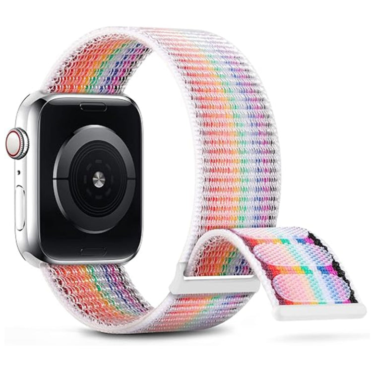 For Apple Watch Series 4 40mm Dual Hook and Loop Nylon Watch Band(Rainbow) by buy2fix