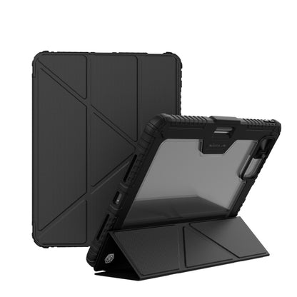 For iPad Air 13 2024 / 2025 NILLKIN Bumper Pro Multi-angle Folding Style Tablet Leather Case(Black) by NILLKIN