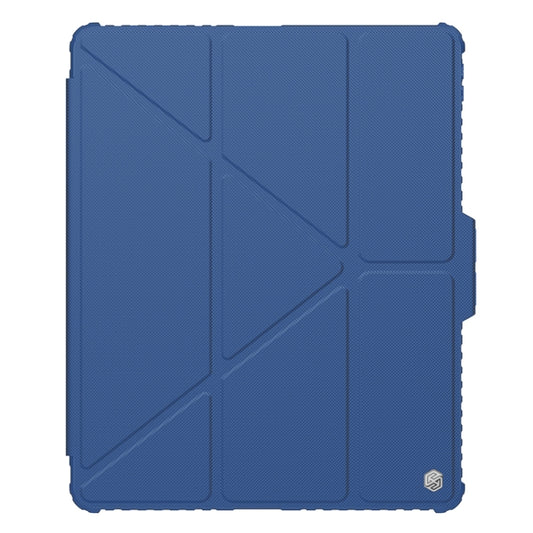 For iPad Air 13 2024 / 2025 NILLKIN Bumper Pro Multi-angle Folding Style Tablet Leather Case(Blue) - iPad Air 13 2025 / 2024 Cases by NILLKIN | Online Shopping UK | buy2fix
