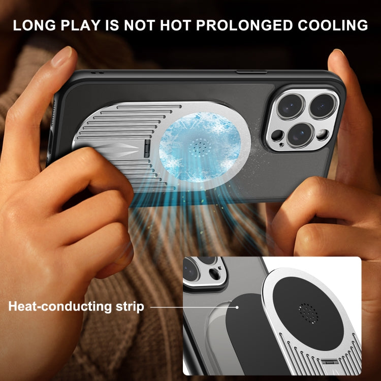 For iPhone 12 Pro Max Heat Dissipation Aromatherapy MagSafe Holder Phone Case(Silver) - iPhone 12 Pro Max Cases by buy2fix | Online Shopping UK | buy2fix