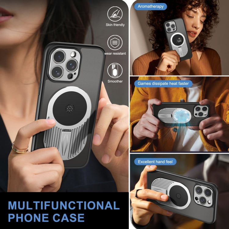 For iPhone 12 Pro Max Heat Dissipation Aromatherapy MagSafe Holder Phone Case(Silver) - iPhone 12 Pro Max Cases by buy2fix | Online Shopping UK | buy2fix