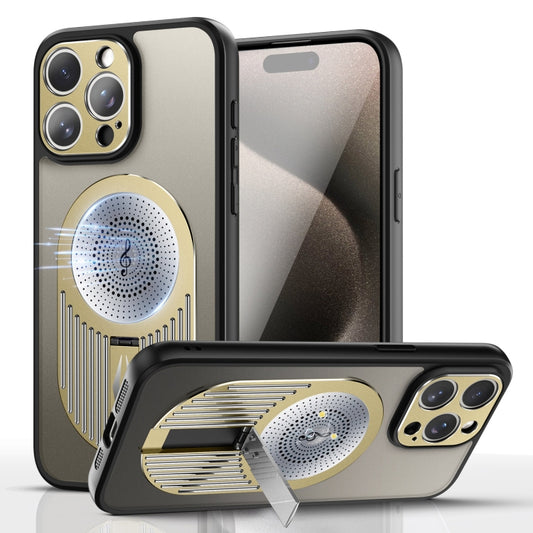 For iPhone 15 Pro Max Heat Dissipation Aromatherapy MagSafe Holder Phone Case(Gold) - iPhone 15 Pro Max Cases by buy2fix | Online Shopping UK | buy2fix