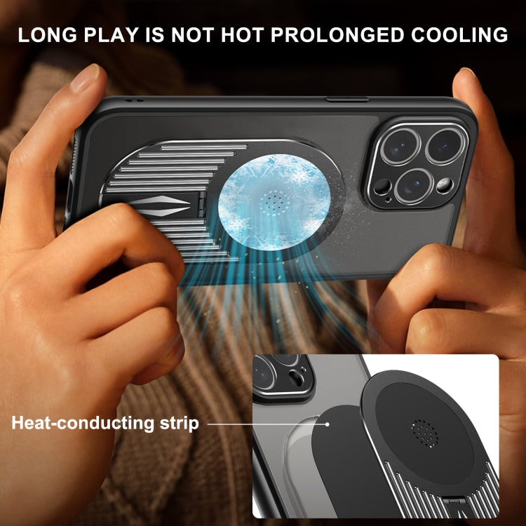 For iPhone 14 Heat Dissipation Aromatherapy MagSafe Holder Phone Case(Black) - iPhone 14 Cases by buy2fix | Online Shopping UK | buy2fix