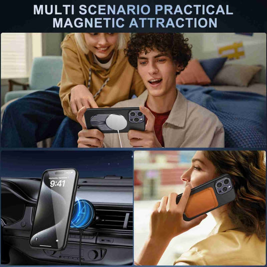 For iPhone 14 Heat Dissipation Aromatherapy MagSafe Holder Phone Case(Purple) - iPhone 14 Cases by buy2fix | Online Shopping UK | buy2fix