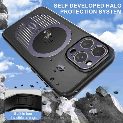 For iPhone 14 Heat Dissipation Aromatherapy MagSafe Holder Phone Case(Purple) - iPhone 14 Cases by buy2fix | Online Shopping UK | buy2fix