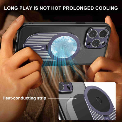 For iPhone 14 Heat Dissipation Aromatherapy MagSafe Holder Phone Case(Purple) - iPhone 14 Cases by buy2fix | Online Shopping UK | buy2fix