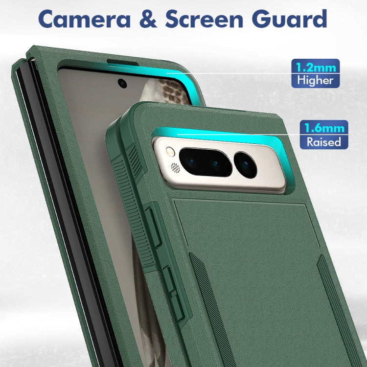 For Google Pixel Fold 2 in 1 PC + TPU Phone Case(Dark Green) by buy2fix