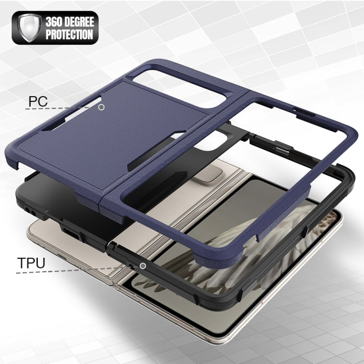 For Google Pixel Fold 2 in 1 PC + TPU Phone Case(Dark Blue) by buy2fix