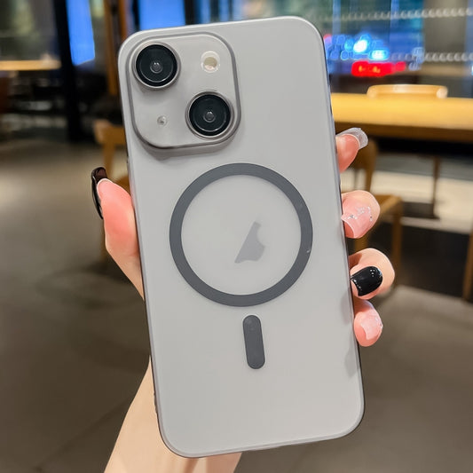 For iPhone 14 Ultra-thin MagSafe Frosted PC Phone Case(Clear Black) by buy2fix