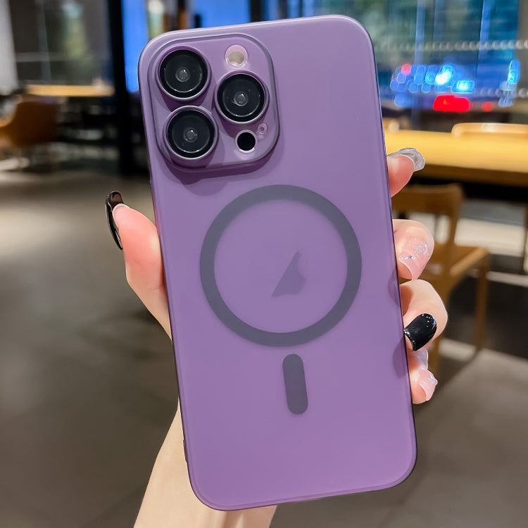 For iPhone 12 Pro Ultra-thin MagSafe Frosted PC Phone Case(Clear Deep Purple) by buy2fix