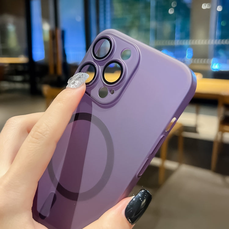For iPhone 12 Pro Ultra-thin MagSafe Frosted PC Phone Case(Clear Deep Purple) by buy2fix