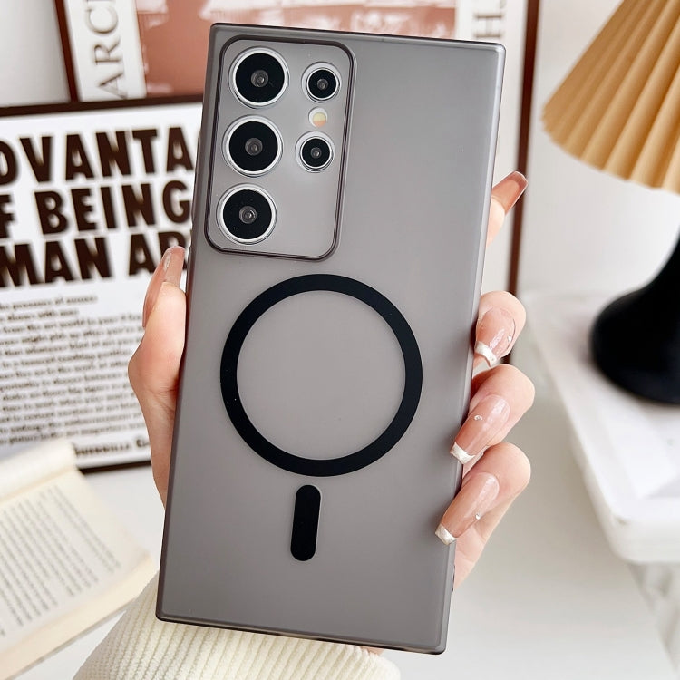 For Samsung Galaxy S22 Ultra 5G Ultra-thin MagSafe Frosted PC Phone Case(Clear Black) by buy2fix