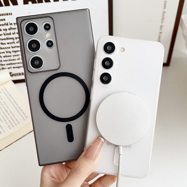 For Samsung Galaxy S22 Ultra 5G Ultra-thin MagSafe Frosted PC Phone Case(Clear Black) by buy2fix