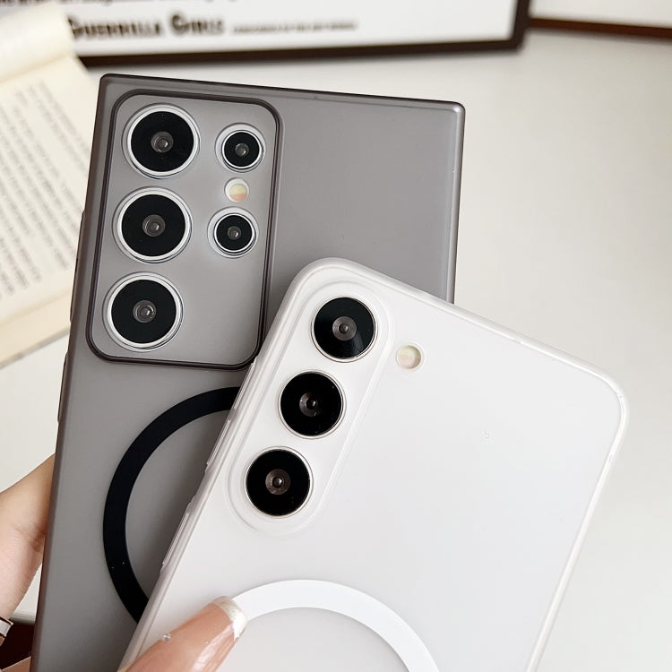 For Samsung Galaxy S22 Ultra 5G Ultra-thin MagSafe Frosted PC Phone Case(Clear Black) by buy2fix