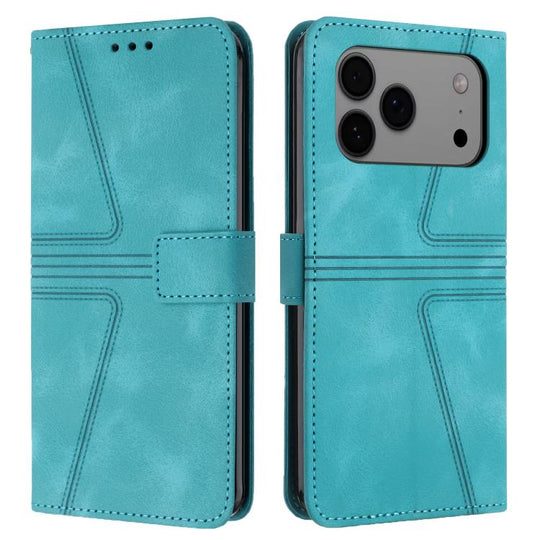 For iPhone 18 Pro Max / 17 Pro Max Triangle Solid Color Leather Phone Case(Green)