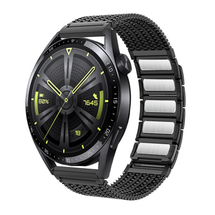 For Huawei Watch 4 / 4 Pro 22mm Magnetic Clasp Braided Chain Stainless Steel Watch Band(Titanium Gray) by buy2fix