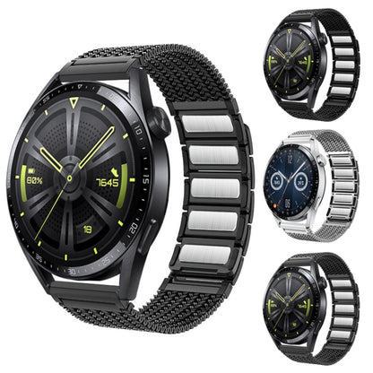For Huawei Watch 4 / 4 Pro 22mm Magnetic Clasp Braided Chain Stainless Steel Watch Band(Titanium Gray) by buy2fix