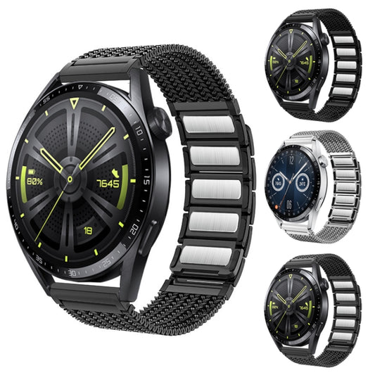 For Huawei Watch 4 / 4 Pro 22mm Magnetic Clasp Braided Chain Stainless Steel Watch Band(Black) by buy2fix