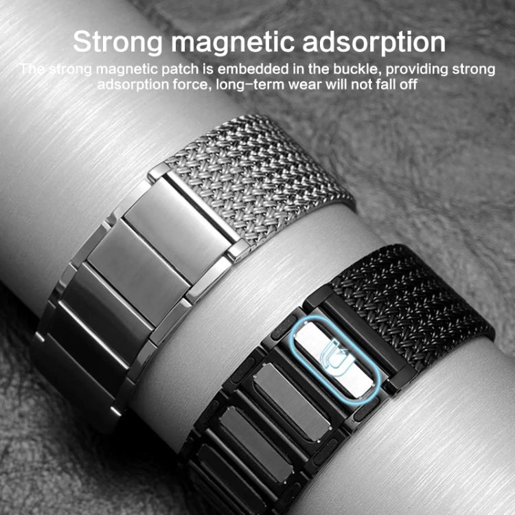For Huawei Watch 4 / 4 Pro 22mm Magnetic Clasp Braided Chain Stainless Steel Watch Band(Black) by buy2fix