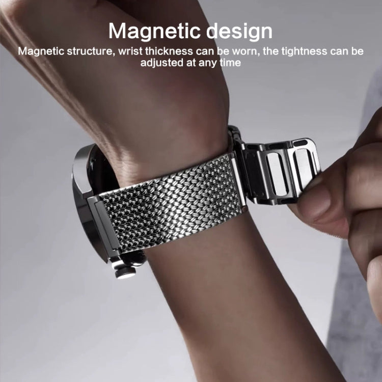 For Huawei Watch 4 / 4 Pro 22mm Magnetic Clasp Braided Chain Stainless Steel Watch Band(Black) by buy2fix