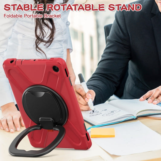For Amazon Kindle Fire HD10 2023 Silicone Hybrid PC Tablet Case with Holder & Shoulder Strap(Red) - Amazon by buy2fix | Online Shopping UK | buy2fix