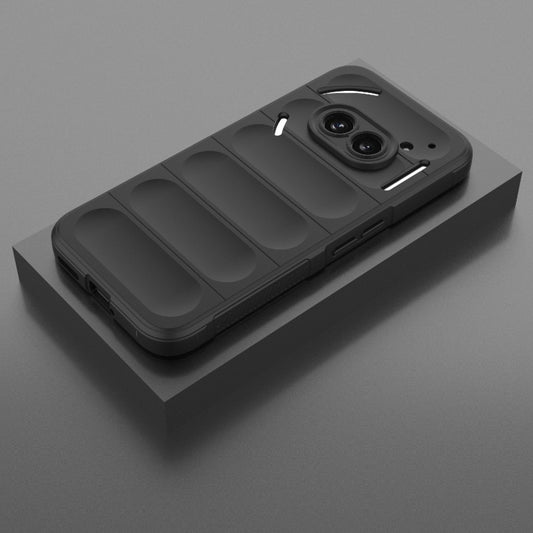 For Nothing Phone 2a Magic Shield TPU + Flannel Phone Case(Black) - Nothing Cases by buy2fix | Online Shopping UK | buy2fix