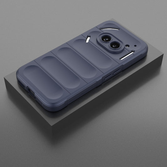 For Nothing Phone 2a Magic Shield TPU + Flannel Phone Case(Dark Blue) - Nothing Cases by buy2fix | Online Shopping UK | buy2fix