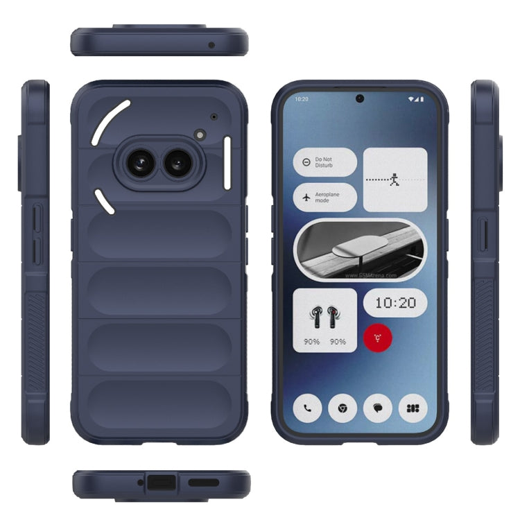 For Nothing Phone 2a Magic Shield TPU + Flannel Phone Case(Dark Blue) - Nothing Cases by buy2fix | Online Shopping UK | buy2fix