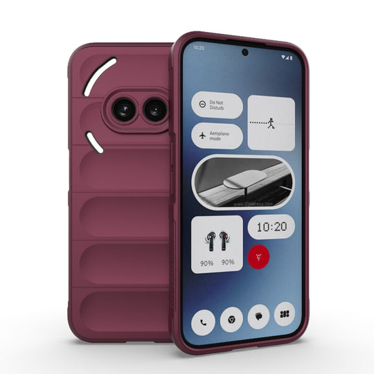 For Nothing Phone 2a Magic Shield TPU + Flannel Phone Case(Wine Red)
