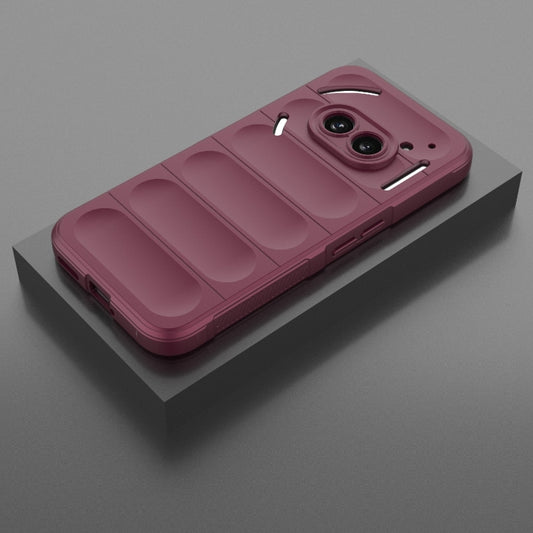For Nothing Phone 2a Magic Shield TPU + Flannel Phone Case(Wine Red) - Nothing Cases by buy2fix | Online Shopping UK | buy2fix
