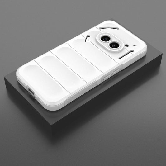 For Nothing Phone 2a Magic Shield TPU + Flannel Phone Case(White) - Nothing Cases by buy2fix | Online Shopping UK | buy2fix