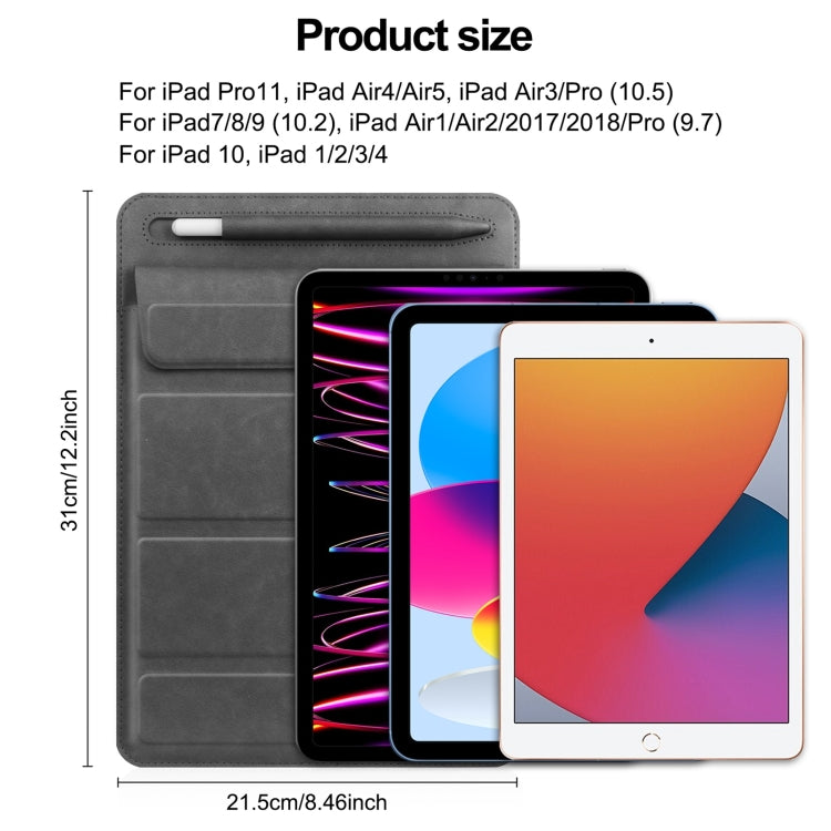 Fold Stand Magnetic Tablet Sleeve Case Liner Bag with Pen Slot For iPad 9.7 / 10.2 / 10.5 / 10.9 / 11 inch(Grey) - iPad Pro 11 (2022/2021) Cases by buy2fix | Online Shopping UK | buy2fix