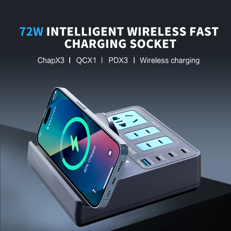WLX-H11 72W Intelligent Wireless Fast Charging Socket by buy2fix