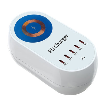 WLX-810C 140W GaN PD Multi-port Charger, Support Wireless Fast Charging(White) by buy2fix