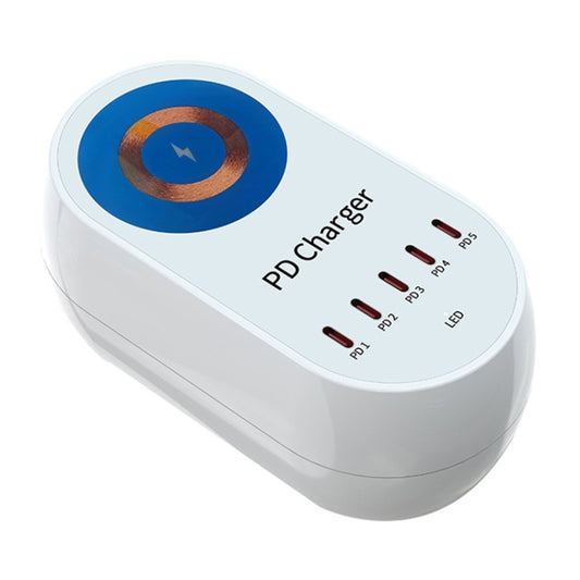 WLX-810C 140W GaN PD Multi-port Charger, Support Wireless Fast Charging(White) by buy2fix